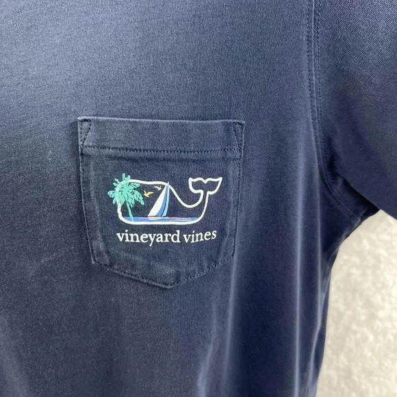 Vineyard Vines Men's Graphic Pocket Tee Medium 100% Cotton Blue - Picture 8 of 11